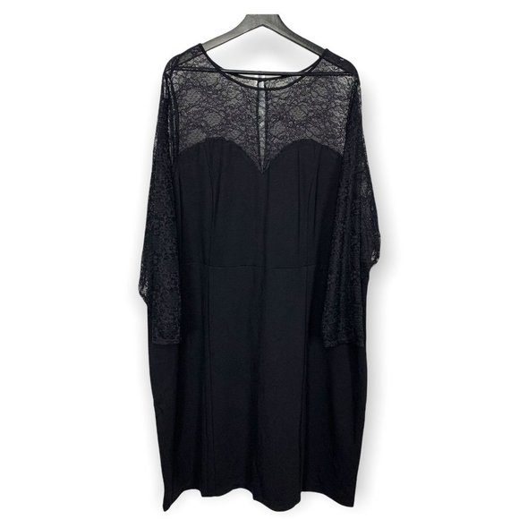 NWT Torrid Lace Bodycon Ponte Sweetheart Long Sleeve Dress Size 5 - Picture 3 of 11